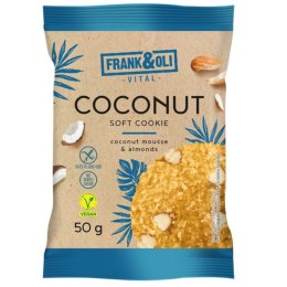 Ciastko z miąższem kokosowym i migdałem Frank&Oli, 50g