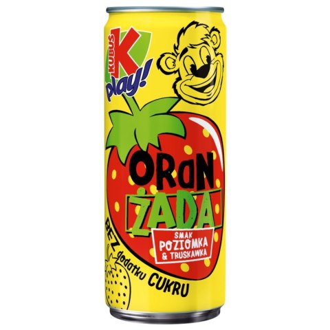 Kubuś Play Oranżada bez dodatku cukru - truskawka i poziomka 250 ml
