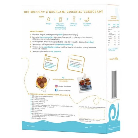Muffiny z kroplami gorzkiej czekolady Zdrowo Namieszane BIO, 300g
