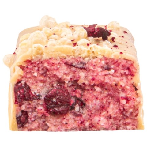 Baton w białej polewie „COOKIE DOUGH+CHERRY" Fizi, 45g