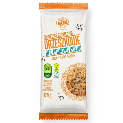 Ciastka orzechowe chia + płatki jaglane bez dodatku cukru ZPC BOX, 120g