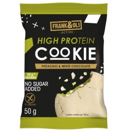 Ciastko proteinowe z pistacjami i białą czekoladą Frank&Oli, 50g