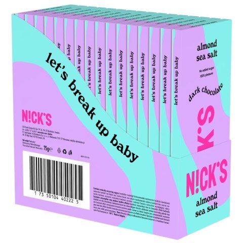 Czekolada gorzka z solonymi migdałami Nick's, 75g