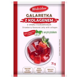 Galaretka o smaku truskawkowym z dodatkiem hydrolizowanego kolagenu Wodzisław, 71g