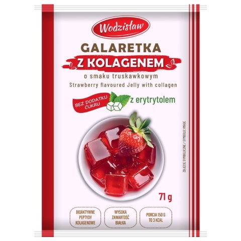 Galaretka o smaku truskawkowym z dodatkiem hydrolizowanego kolagenu Wodzisław, 71g