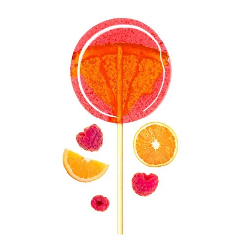 Lizak o smaku malina - pomarańcza bez dodatku cukru, 18g