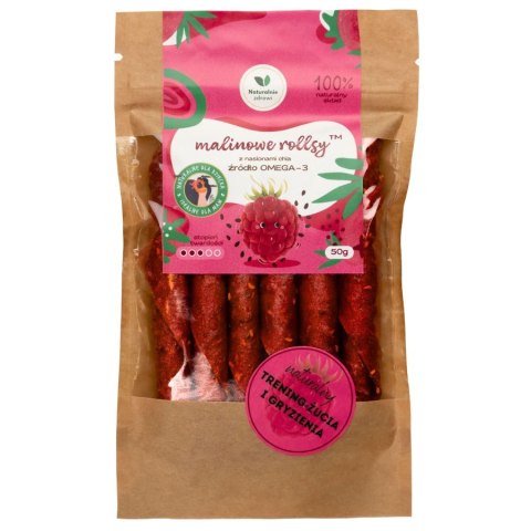 Malinowe rollsy z nasionami chia Naturalnie Zdrowi, 50g