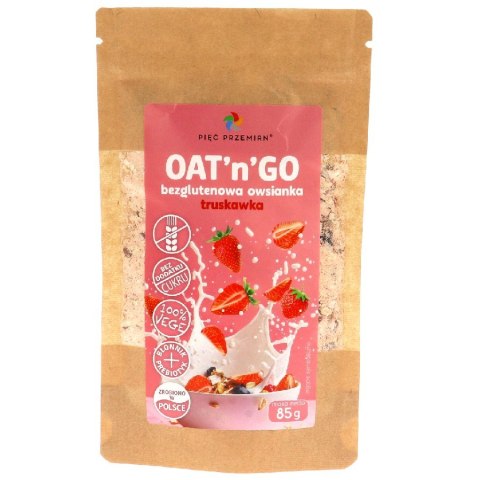 Owsianka truskawkowa bezglutenowa OAT'n'GO Pięć Przemian, 85 g