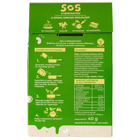 Sos z nerkowców o smaku serowo-ziołowym Wege Siostry, 40g