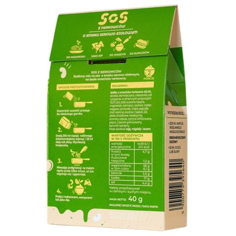 Sos z nerkowców o smaku serowo-ziołowym Wege Siostry, 40g