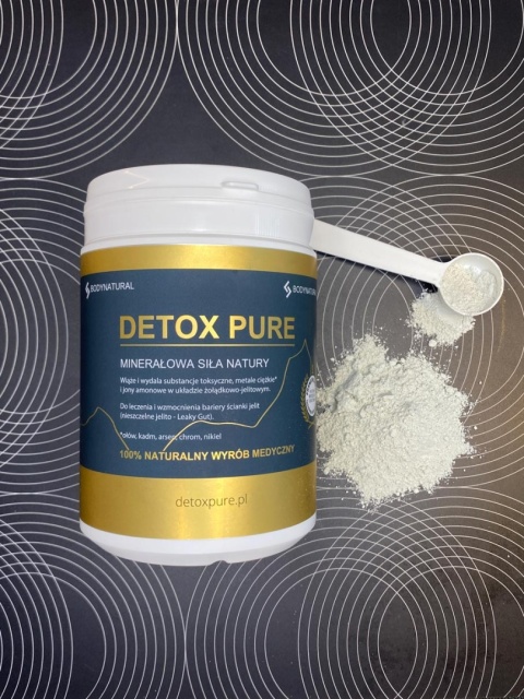 Zeolit Medyczny DetoxPure detoks oczyszczanie jelit 400g proszek + słodzik GRATIS