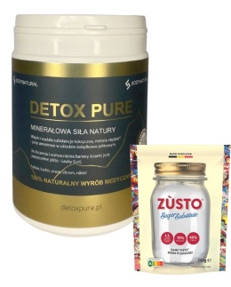 Zeolit Medyczny DetoxPure detoks oczyszczanie jelit 400g proszek + słodzik GRATIS
