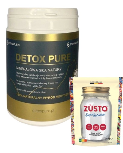 Zeolit Medyczny DetoxPure detoks oczyszczanie jelit 400g proszek + słodzik GRATIS