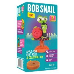 1 PRZEKĄSKA ROLL EAT & PLAY JABŁKO - GRUSZKA Z ZABAWKĄ BEZGLUTENOWA 20 g - BOB SNAIL PROMO
