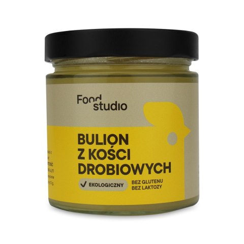 BULION DROBIOWY W PŁYNIE BEZGLUTENOWY BIO (SŁOIK) 350 ml - FOOD STUDIO