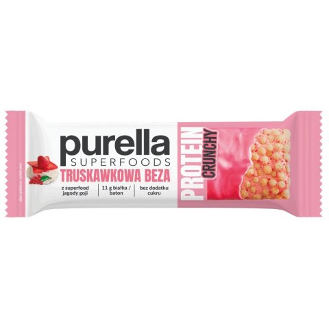 Baton proteinowy Purella Beza Truskawkowa bez dodatku cukru, 45g