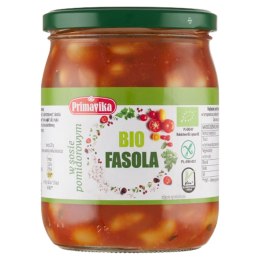 FASOLA W SOSIE POMIDOROWYM BEZGLUTENOWA BIO 440 g - PRIMAVIKA