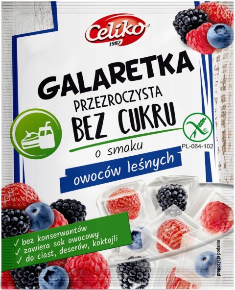Galaretka bez cukru owoce leśne (przeźroczysta) Celiko, 14g 