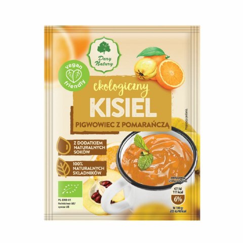KISIEL INSTANT PIGWOWIEC Z POMARAŃCZĄ BEZGLUTENOWY BIO 30 g - DARY NATURY