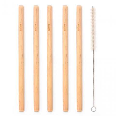 SŁOMKI BAMBUSOWE WIELORAZOWE Z CZYŚCIKIEM (5 szt.) - SATTVA (AYURVEDA)