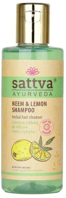 SZAMPON ZIOŁOWY DO WŁOSÓW NEEM I CYTRYNA 210 ml - SATTVA (AYURVEDA)