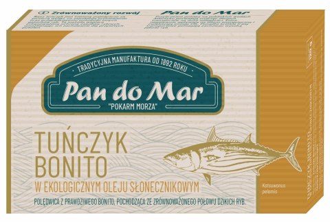 TUŃCZYK BONITO W BIO OLEJU SŁONECZNIKOWYM 120 g - PAN DO MAR