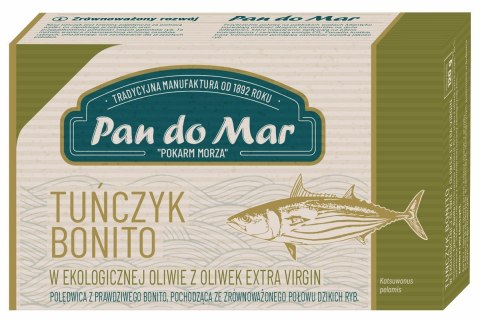 TUŃCZYK BONITO W BIO OLIWIE Z OLIWEK EXTRA VIRGIN 120 g - PAN DO MAR