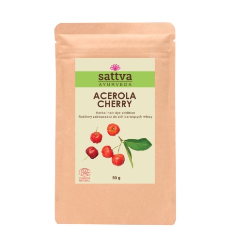 ZAKWASZACZ ROŚLINNY DO ZIÓŁ BARWIĄCYCH WŁOSY ACEROLA CHERRY ECO 50 g - SATTVA (AYURVEDA)