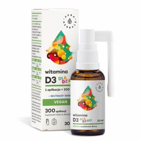 AURA HERBALS Witamina D3 Vegan dla dzieci (30 ml)