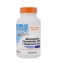 DOCTOR'S BEST Glukozamina, Chondroityna, MSM i Kwas Hialuronowy (150 kaps.)