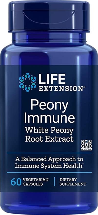 LIFE EXTENSION Peony Immune - Ekstrakt z Białej Piwonii (60 kaps.)