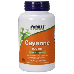 NOW FOODS Cayenne - Pieprz kajeński 500 mg (100 kaps.)