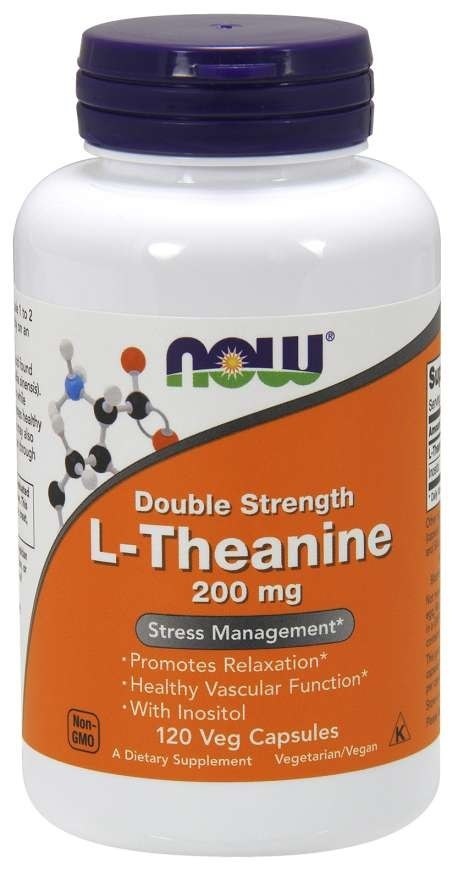 NOW FOODS Double Strength L-Theanine 200 mg - L-Teanina 200 mg (120 kaps.)