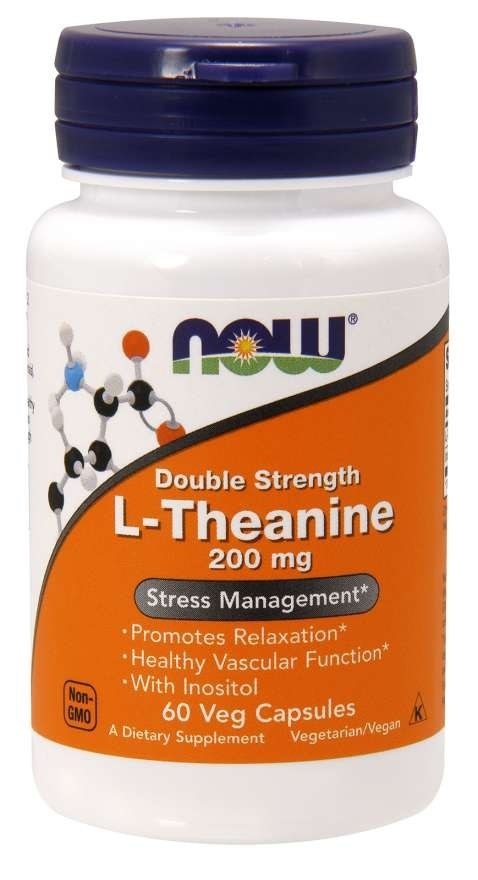 NOW FOODS Double Strength L-Theanine 200 mg - L-Teanina 200 mg (60 kaps.)