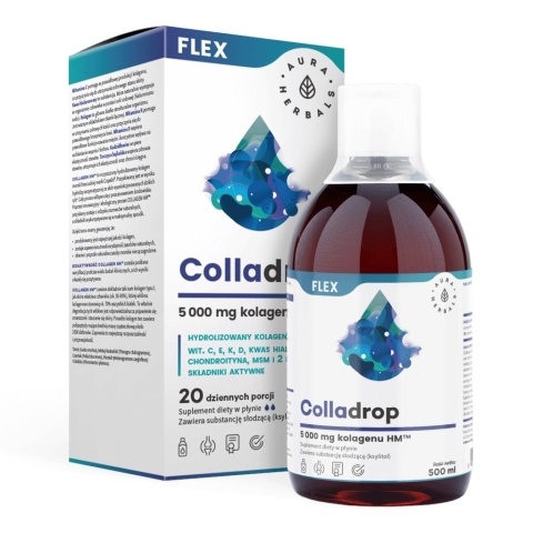 AURA HERBALS Colladrop Flex - Kolagen HM 5 000 mg w płynie (500 ml)