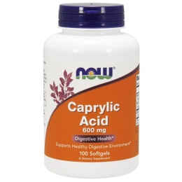 NOW FOODS Caprylic Acid - Kwas Kaprylowy 600 mg (100 kaps.)