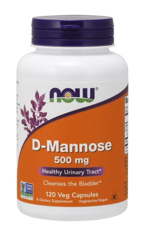NOW FOODS D-mannoza 500 mg (120 kaps.)