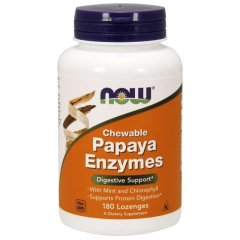 NOW FOODS Enzym Papaina 2000 USP - Papaya Enzymes (180 tabl.)