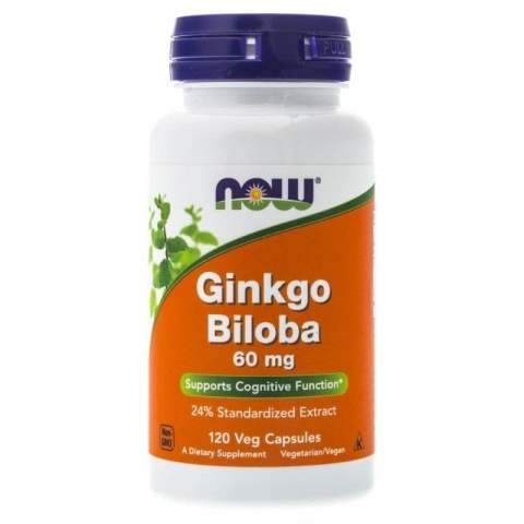 NOW FOODS Ginkgo Biloba ekstrakt - Miłorząb Japoński (120 kaps.)