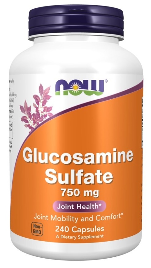 NOW FOODS Glucosamine Sulfate - Siarczan glukozaminy 750 mg (240 kaps.)
