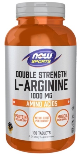 NOW FOODS L-Arginine 1000 mg Double Strength - L-Arginina 1000 mg (180 tabl.)