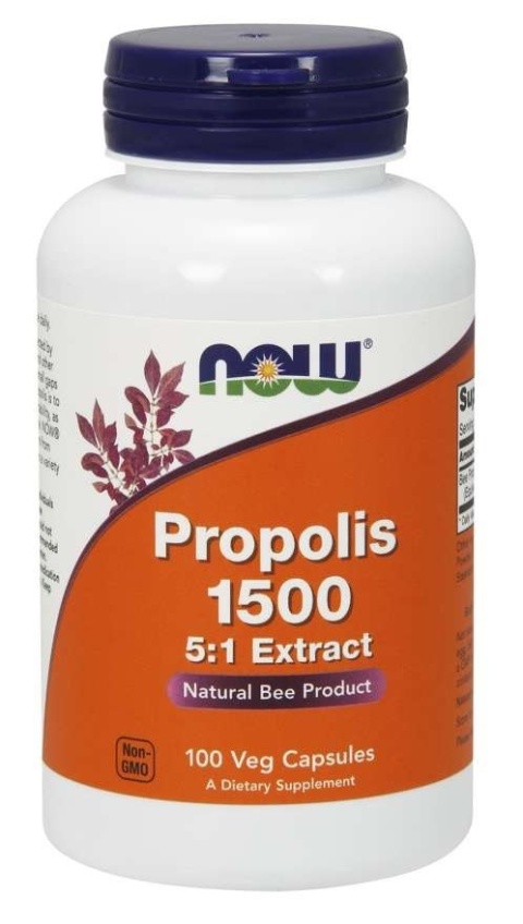NOW FOODS Propolis 1500 - ekstrakt 5:1 (100 kaps.)