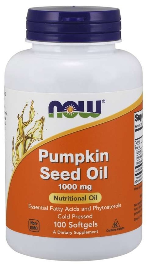 NOW FOODS Pumpkin Seed Oil - Olej z Pestek Dyni 1000 mg (100 kaps.)