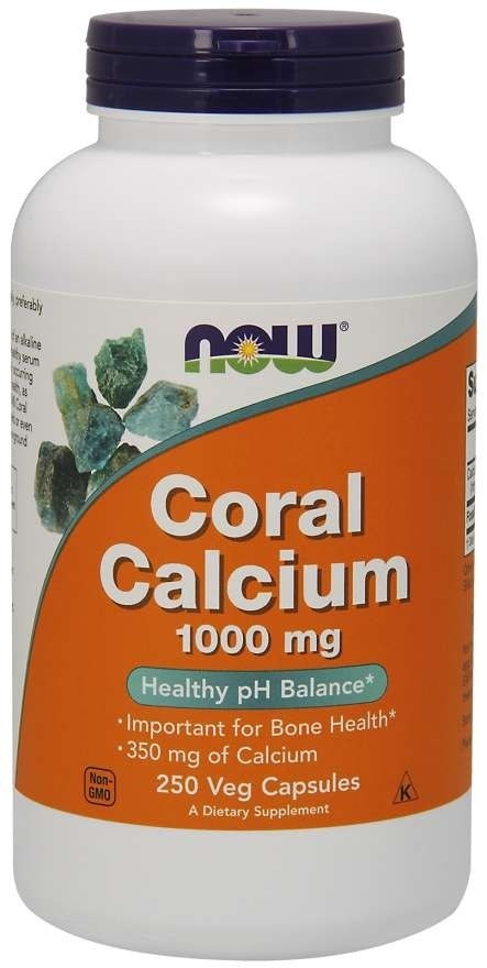 NOW FOODS Wapno Koralowe (Coral Calcium) - Wapno z Koralowca 1000 mg (250 kaps.)