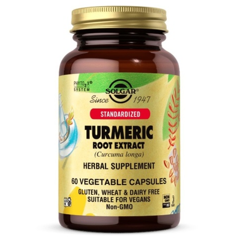 SOLGAR Turmeric Root Extract - Kurkuma Kurkumina Wyciąg z Korzenia (60 kaps.)
