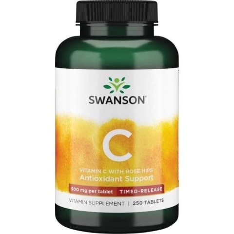 SWANSON C-500 - Witamina C z dzikiej róży (250 tabl.)