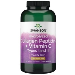 SWANSON Hydrolizowany kolagen I i III + C (250 tabl.)