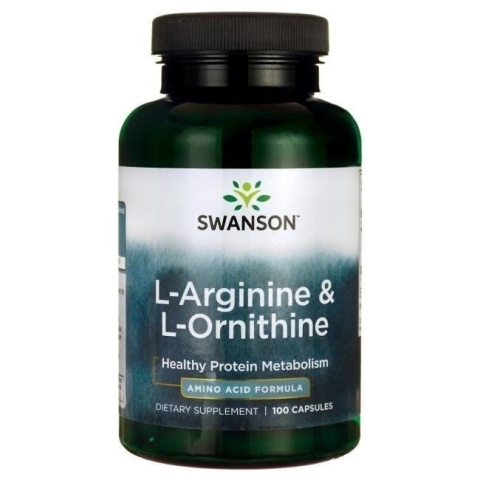 SWANSON L-Arginina & L-Ornityna (100 kaps.)