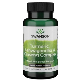 SWANSON Turmeric, Ashwagandha & Ginseng Complex (60 kaps.)