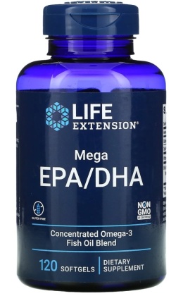 LIFE EXTENSION Mega EPA/DHA (120 kaps.)